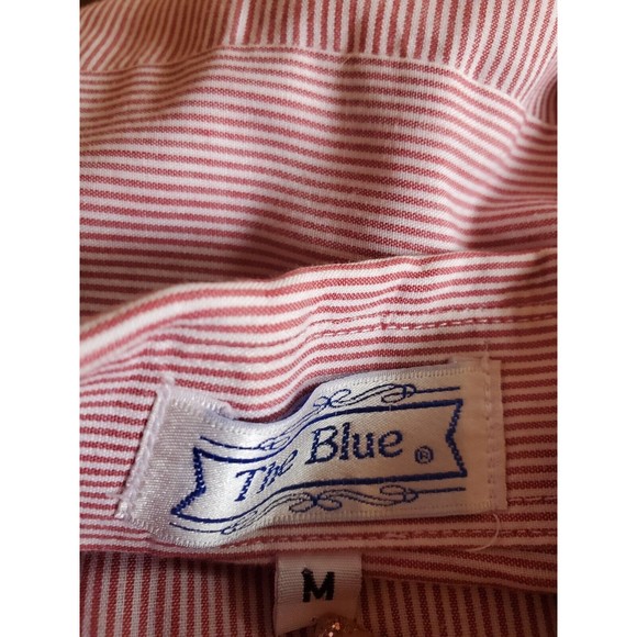 Womens Long Sleeve Button Up Shirt M Embordered Lady Bug Rhinestone The Blue - Picture 3 of 8